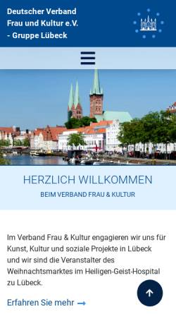 Vorschau der mobilen Webseite www.frau-und-kultur.de, Frau und Kultur e.V. Gruppe Lübeck