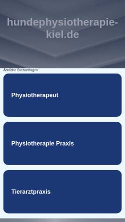 Vorschau der mobilen Webseite www.hundephysiotherapie-kiel.de, Hundephysiotherapie Kiel