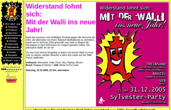 Vorschau von www.walli-bleibt.de, Walli bleibt: alternative Tagungsstätte e.V. Lübeck