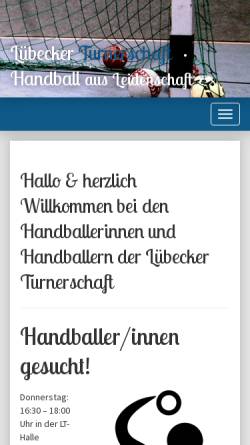 Vorschau der mobilen Webseite www.lt-handball.de, Lübecker Turnerschaft