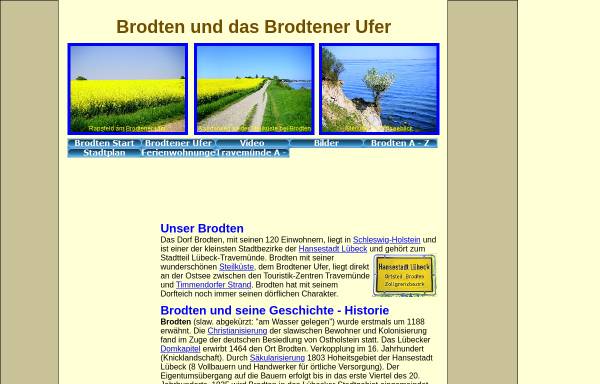 Vorschau von www.brodten.de, Brodten und das Brodtener Ufer
