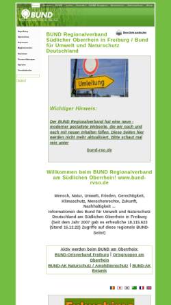 Vorschau der mobilen Webseite vorort.bund.net, BUND - Regionalverband Südlicher Oberrhein