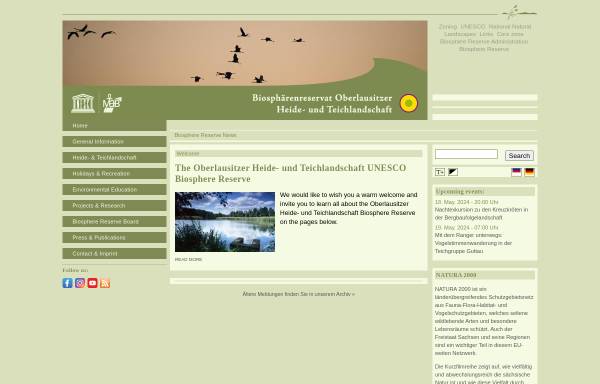 Vorschau von www.biosphaerenreservat-oberlausitz.de, Biosphärenreservat Oberlausitzer Heide- und Teichlandschaft