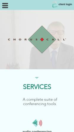Vorschau der mobilen Webseite choruscall.com, Chorus Call Germany GmbH