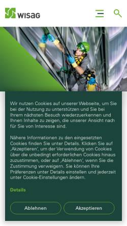 Vorschau der mobilen Webseite www.wisag.de, WISAG Facility Service Holding GmbH
