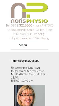 Vorschau der mobilen Webseite www.norisphysio.de, Norisphysio