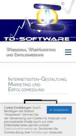 Vorschau der mobilen Webseite www.td-software.com, Dipl.-Ing. (BA) Tino Dietze
