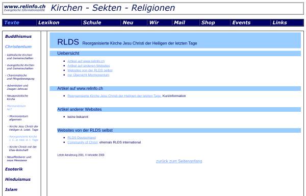 Vorschau von www.relinfo.ch, Relinfo: RLDS