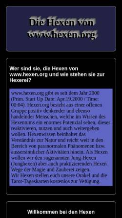 Vorschau der mobilen Webseite www.hexen.org, Hexen von hexen.org