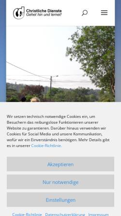 Vorschau der mobilen Webseite www.christlichedienste.de, Christliche Dienste - Mennonite Voluntary Service e.V.