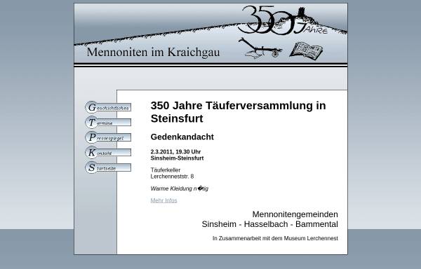 350 Jahre Mennoniten im Kraichgau