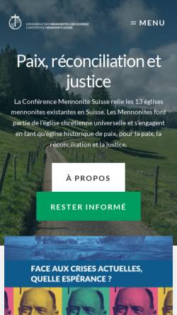 Vorschau der mobilen Webseite www.menno.ch, Konferenz der Mennoniten der Schweiz