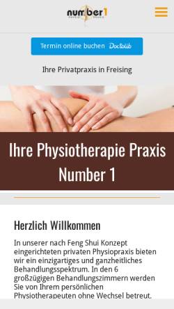 Vorschau der mobilen Webseite www.number1praxis.de, Number1 Physio-Praxis