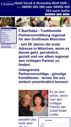 Vorschau der mobilen Webseite www.charisma-muc.de, Varoß, Heidi - Charisma