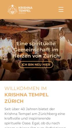 Vorschau der mobilen Webseite krishna.ch, Krishna Gemeinschaft Schweiz