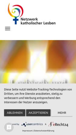 Vorschau der mobilen Webseite www.netzwerk-katholischer-lesben.de, Netzwerk Katholischer Lesben