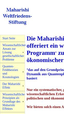 Vorschau der mobilen Webseite www.vedische-wissenschaft.de, Maharishi Effekt - Stabilität und Fortschritt durch Kohärenz und Harmonie