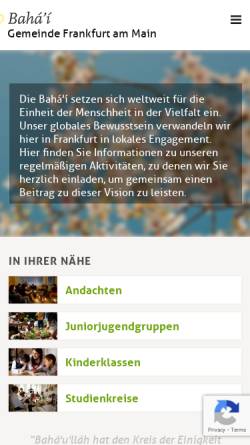 Vorschau der mobilen Webseite frankfurt-main.bahai.de, Bahai-Gemeinde Frankfurt am Main