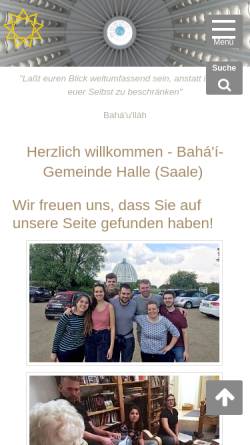 Vorschau der mobilen Webseite halle.bahai.de, Bahai-Gemeinde Halle