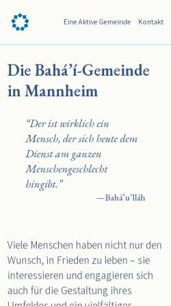 Vorschau der mobilen Webseite mannheim.bahai.de, Bahai-Gemeinde Mannheim