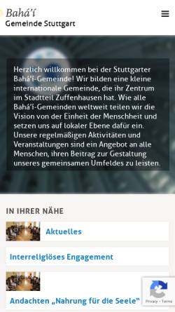 Vorschau der mobilen Webseite stuttgart.bahai.de, Bahai-Gemeinde Stuttgart