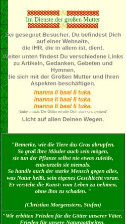 Vorschau der mobilen Webseite www.allmutter.de, Im Dienste der Großen Mutter