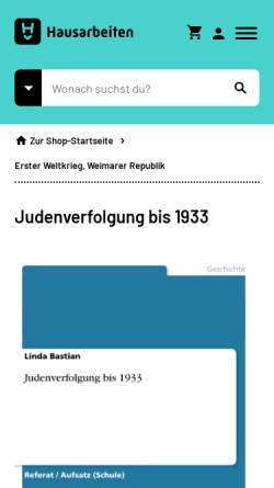 Vorschau der mobilen Webseite www.hausarbeiten.de, Judenverfolgung bis 1933