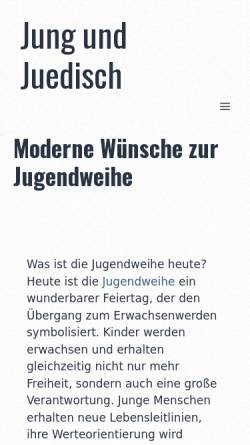 Vorschau der mobilen Webseite www.jungundjuedisch.de, Jung und Jüdisch Deutschland