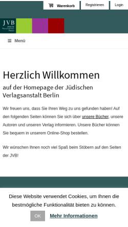 Vorschau der mobilen Webseite www.juedische-verlagsanstalt.de, Jüdische Verlagsanstalt Berlin