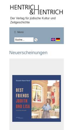 Vorschau der mobilen Webseite www.hentrichhentrich.de, Verlag Hentrich & Hentrich