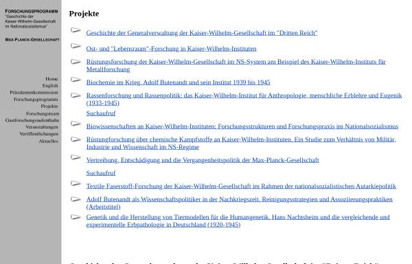 Vorschau von www.mpiwg-berlin.mpg.de, Kaiser-Wilhelm-Gesellschaft im Nationalsozialismus