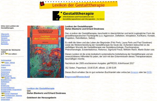 Vorschau von www.gestalttherapie-lexikon.de, Lexikon der Gestalttherapie