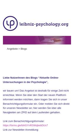 Vorschau der mobilen Webseite estudy.zpid.de, ZPID-Blog