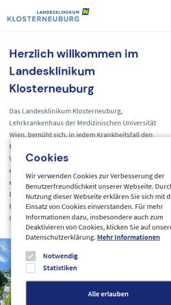 Vorschau der mobilen Webseite www.klosterneuburg.lknoe.at, Lanseklinikum Klosterneuburg