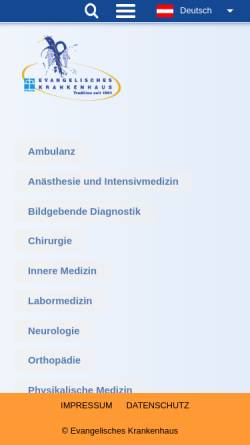 Vorschau der mobilen Webseite www.ekhwien.at, Evangelisches Krankenhaus Wien