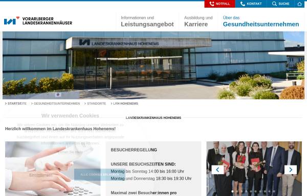 Vorschau von www.landeskrankenhaus.net, Krankenhaus Hohenems