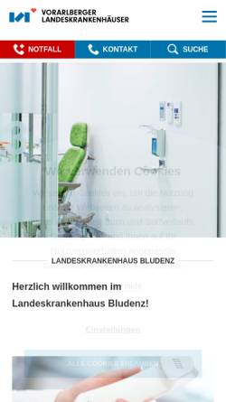 Vorschau der mobilen Webseite www.lkhz.at, Landeskrankenhaus Bludenz