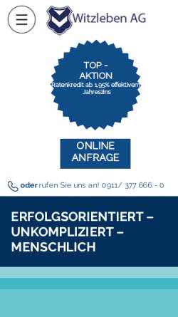 Vorschau der mobilen Webseite www.witzlebenag.de, Witzleben AG
