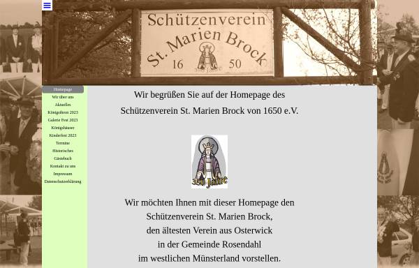 Vorschau von www.schuetzenverein-brock.de, Schützenverein Sankt Marien Brock von 1650 e.V.