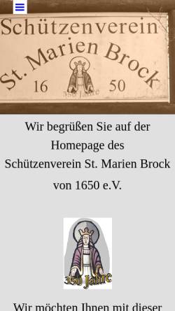 Vorschau der mobilen Webseite www.schuetzenverein-brock.de, Schützenverein Sankt Marien Brock von 1650 e.V.