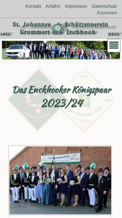 Vorschau der mobilen Webseite www.enckhook.de, Sankt Johannes Schützenverein Krommert-Enckhook
