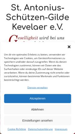 Vorschau der mobilen Webseite www.antonius-gilde.de, Sankt Antonius-Schützen-Gilde Kevelaer e.V.