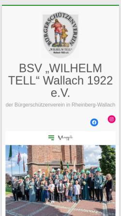 Vorschau der mobilen Webseite wilhelm-tell-wallach.de, Bürgerschützenverein Wilhelm Tell Wallach 1922 e. V.