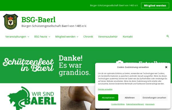 Vorschau von www.bsg-baerl.de, Bürger-Schützengesellschaft Baerl von 1485 e.V.