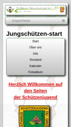 Vorschau der mobilen Webseite www.jungschuetzen-grossenbaum.de, Sankt Sebastianus Jungschützen, Duisburg-Großenbaum