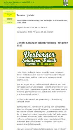 Vorschau der mobilen Webseite www.schuetzenverein-verberg.de, Verberger Schützenverein 1765 e.V.