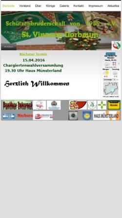 Vorschau der mobilen Webseite www.vinzenz-dorbaum.de, Schützenbruderschaft St. Vinzenz Dorbaum von 1955