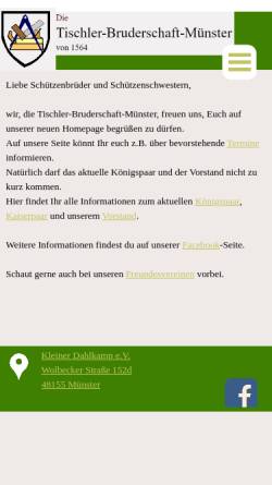 Vorschau der mobilen Webseite www.tischlerbruderschaft.de, Tischler-Bruderschaft Münster von 1564