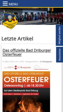 Vorschau der mobilen Webseite www.driburgs-dritte.de, 3. Kompanie