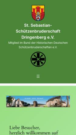 Vorschau der mobilen Webseite www.schuetzenbruderschaft-dringenberg.de, St. Sebastian-Schützenbruderschaft Dringenberg e.V.